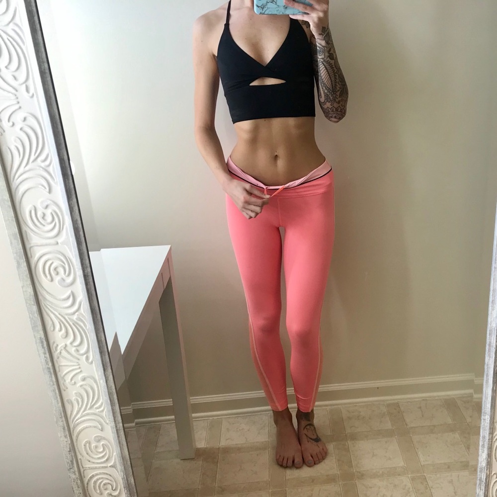 Rare Lululemon pop orange race pace tights